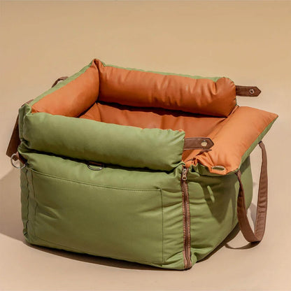 Luxury Dog Car Seat Bag – 3-in-1 Booster Travel Bed & Carrier