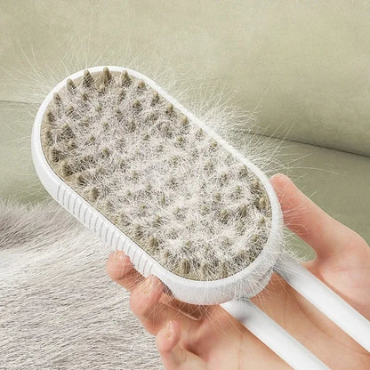 SteamPaws™ Groom & Massage Brush – Anti-Fly Hair, USB Powered